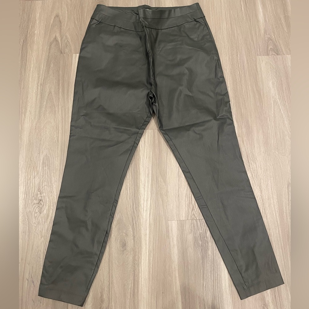 New Women’s New York & Company Black Leather Pants, Size XL